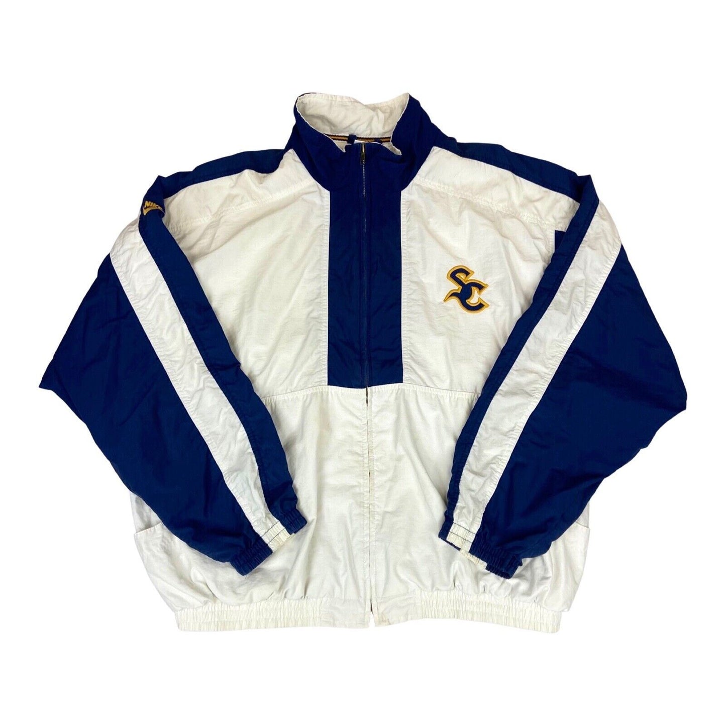 Vintage 80s White Navy Blue Nike Supreme Court Embroidered Windbreaker XL
