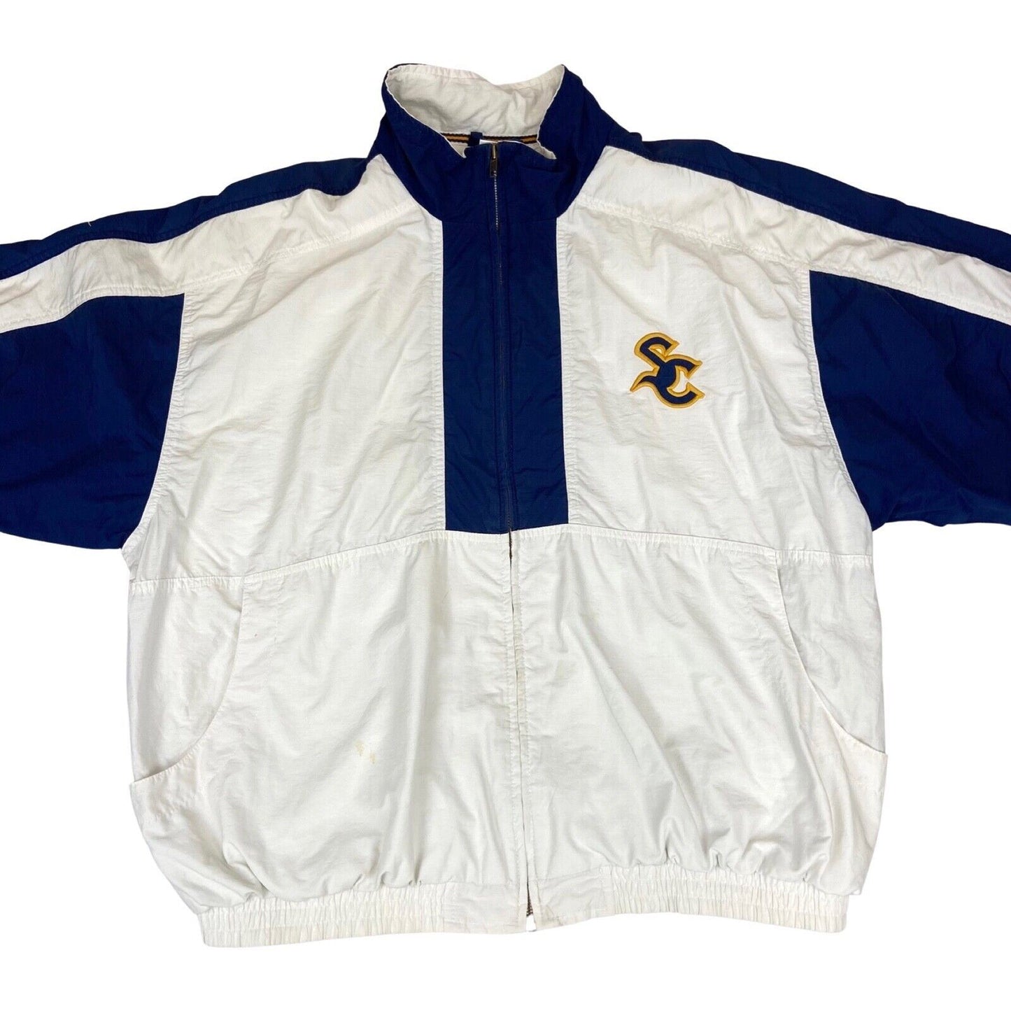 Vintage 80s White Navy Blue Nike Supreme Court Embroidered Windbreaker XL