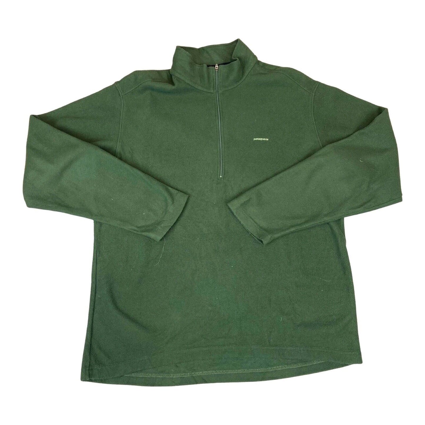 Vintage 00s Khaki Green Patagonia Embroidered 1/4 Zip Fleece L