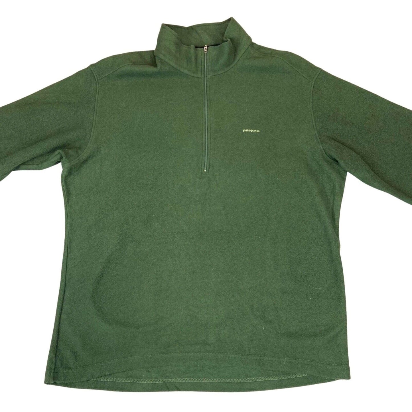 Vintage 00s Khaki Green Patagonia Embroidered 1/4 Zip Fleece L