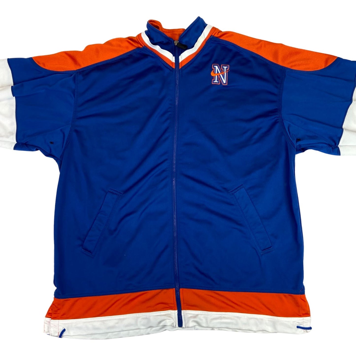 Vintage Nineties Orange, White and Blue Nike Zip-Up Track Jacket XL