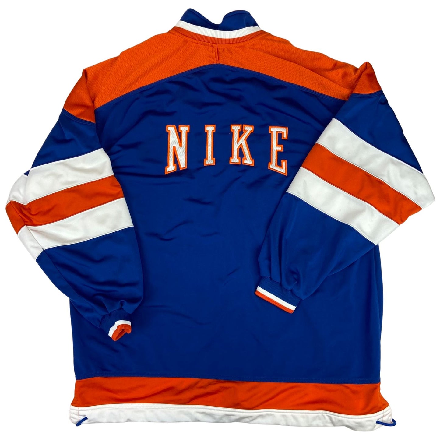 Vintage Nineties Orange, White and Blue Nike Zip-Up Track Jacket XL