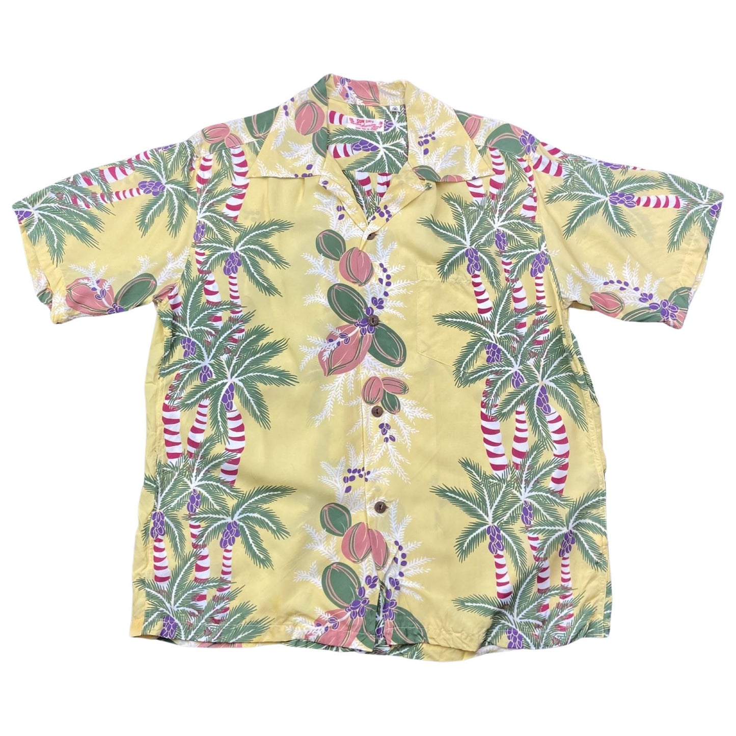 VTG SUN SURF TOYO 40s 50s STYLE HAWAIIAN ALOHA SHIRT RAYON ROCKABILLY 44” (40) M