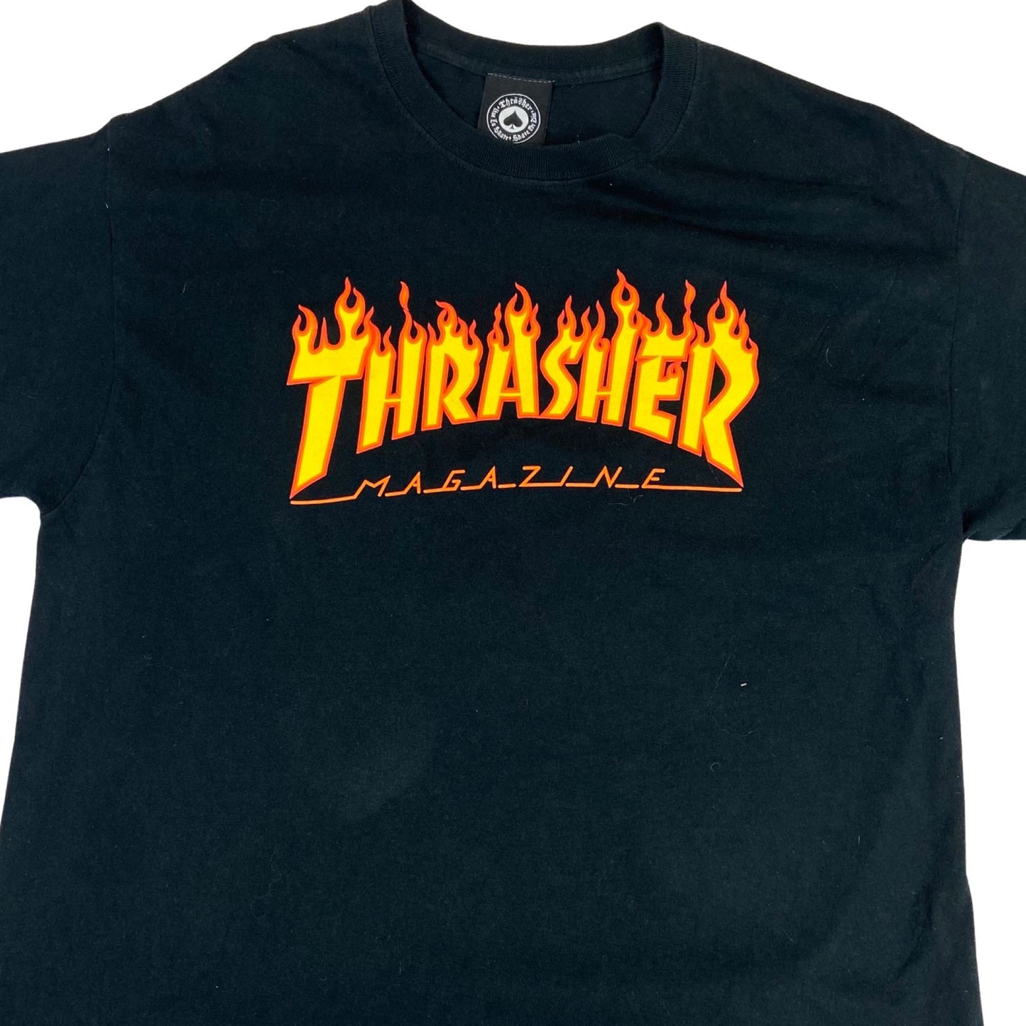 00s Thrasher Magazine Skateboarding Flame Logo T-Shirt Large