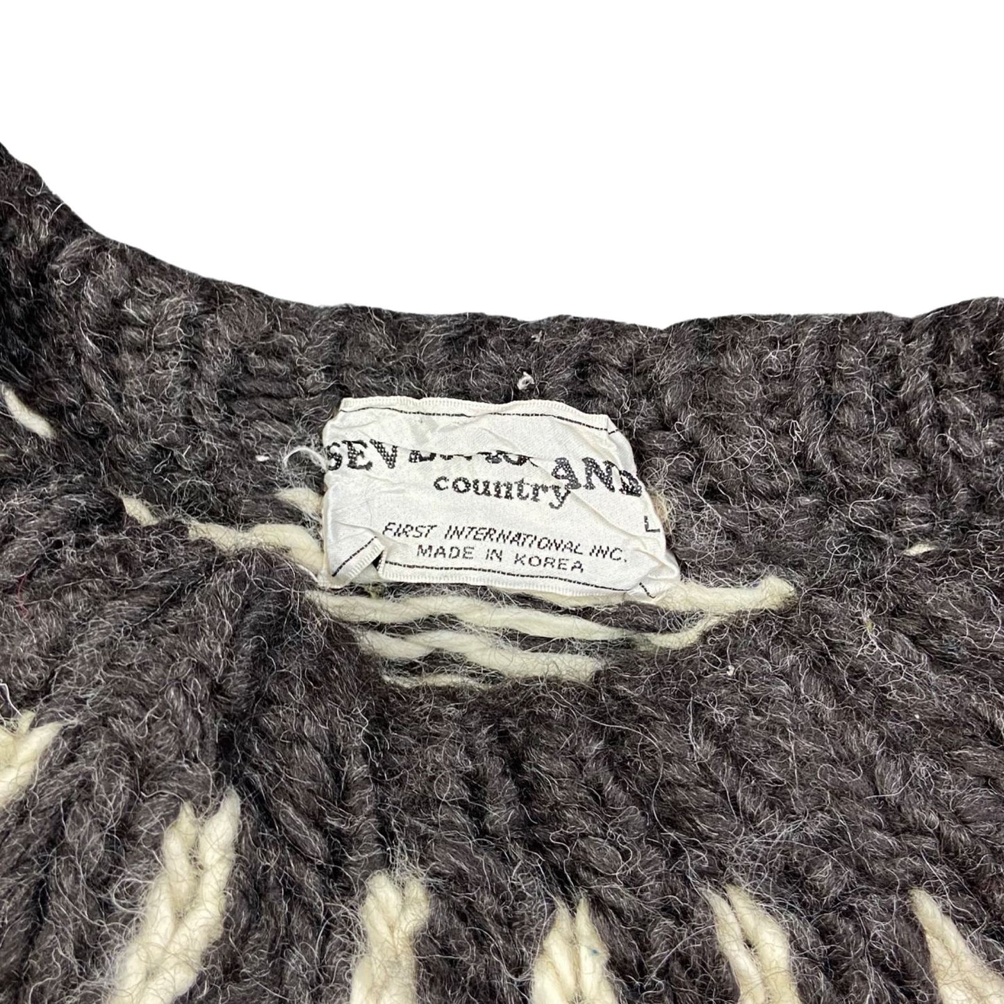 VTG ICELANDIC STYLE HANDKNIT JUMPER SWEATER SCANDINAVIAN NORWEGIAN 47” (44) L