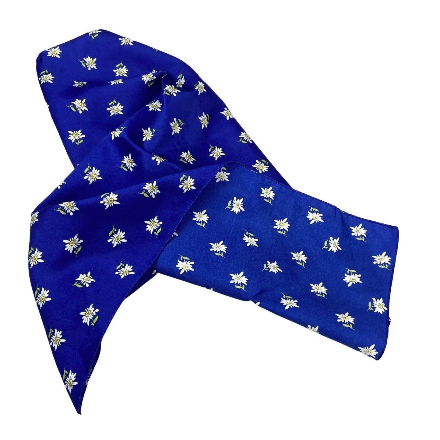 Vintage 90s 00s Blue Floral Print Patterned Scarf