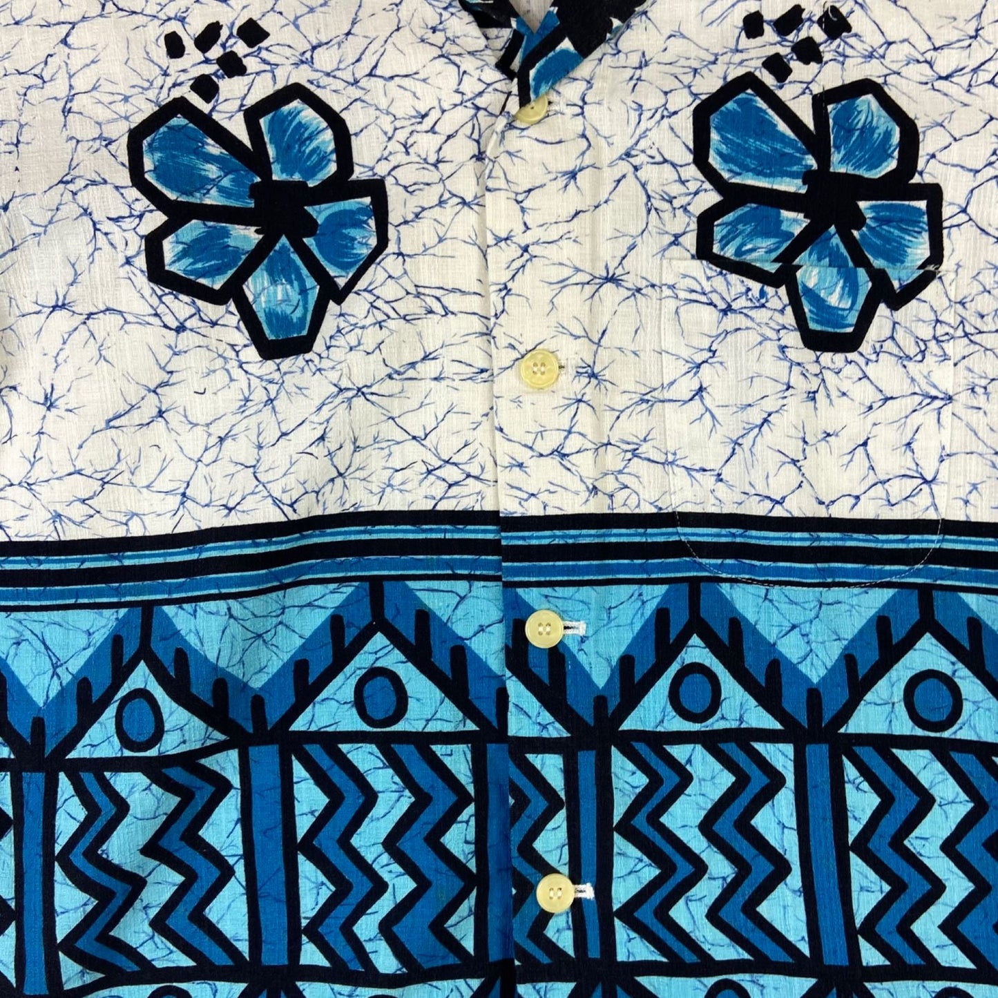 VTG HI-DANDY BARKCLOTH HAWAIIAN ALOHA SHIRT ROCKABILLY HOT ROD TIKI 39” (36) S