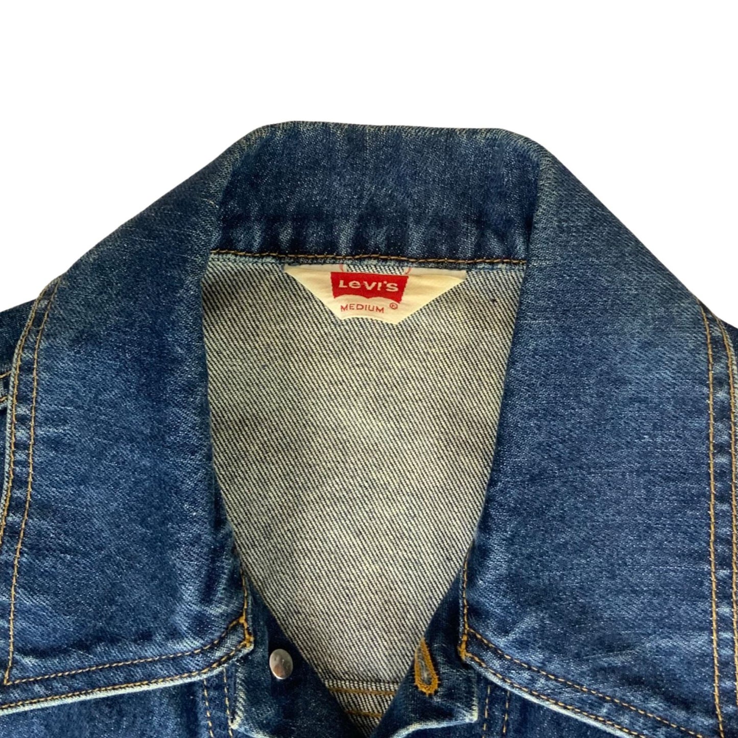 VTG 90s 70s LADIES REPLICA ORANGE TAB DENIM JACKET ROCKABILLY MOD 40” (36) S