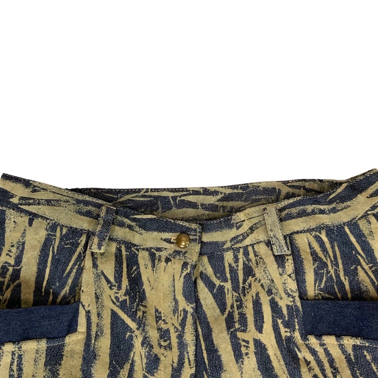 Vintage 90s 00s Darkwash Denim Velour Patterned Flared Jeans S 8 10 W28 L30