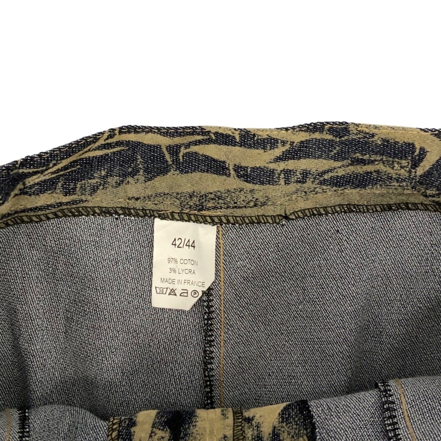 Vintage 90s 00s Darkwash Denim Velour Patterned Flared Jeans S 8 10 W28 L30