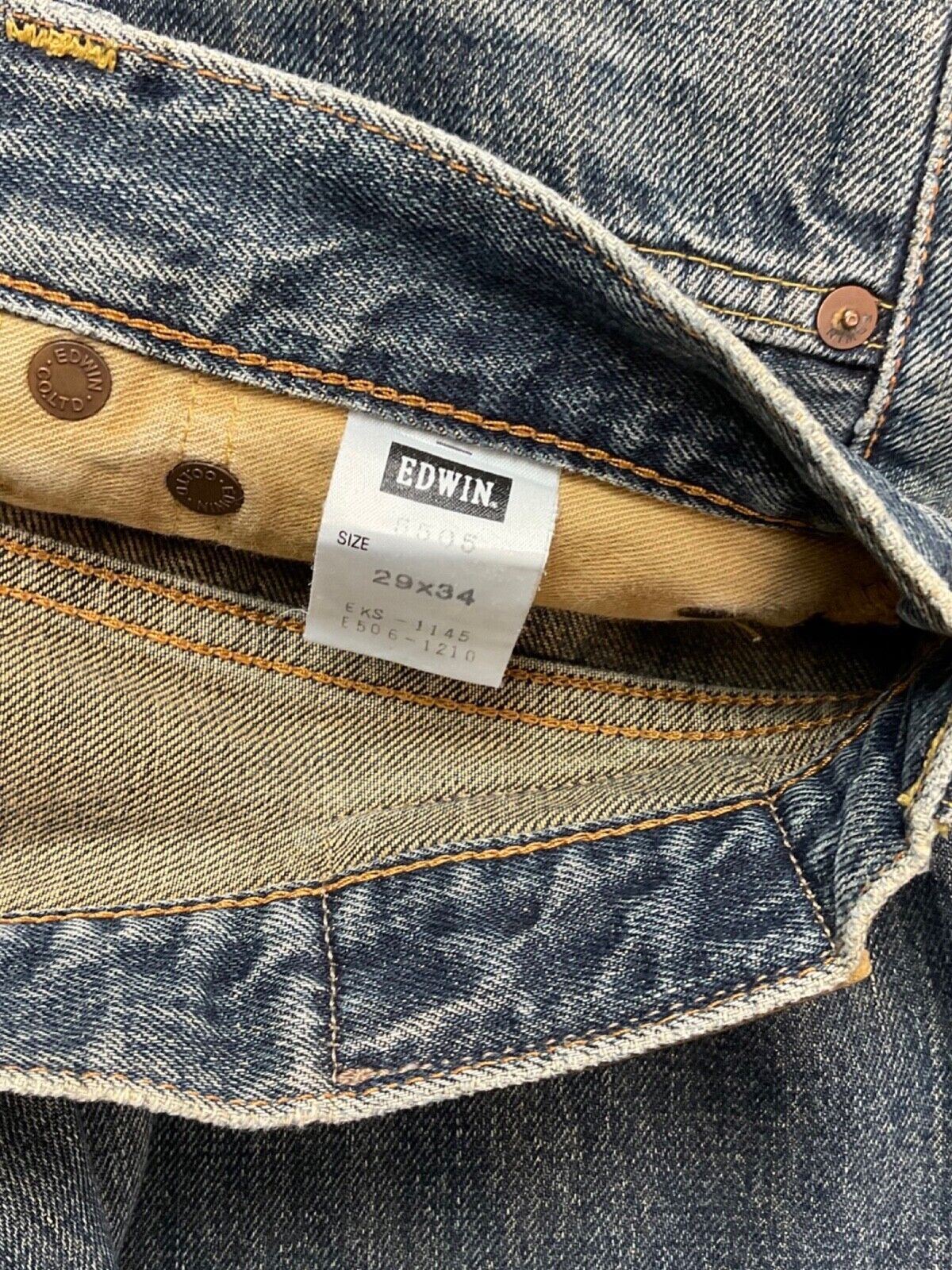 VTG STYLE EDWIN 505X JAPANESE REDLINE SELVEDGE DISTRESSED JEANS 29” W 32”L