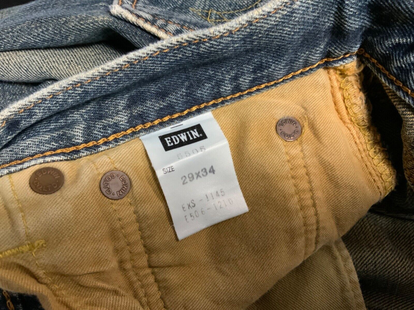VTG STYLE EDWIN 505X JAPANESE REDLINE SELVEDGE DISTRESSED JEANS 29” W 32”L