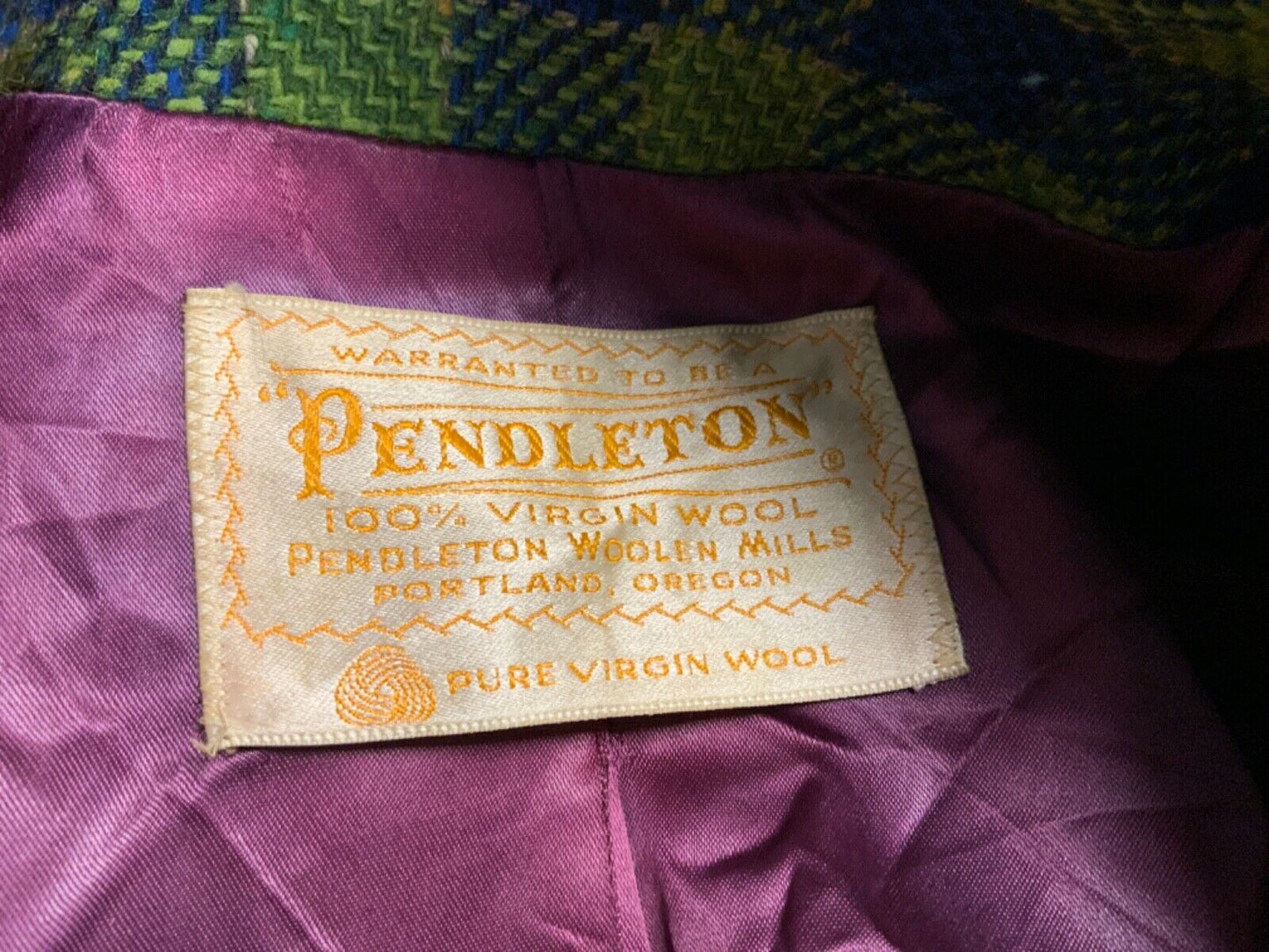 RARE VTG 60s 70s USA LADIES PENDLETON WOOL TWEED 3/4 COAT 39’ (36) SIZE 10-12