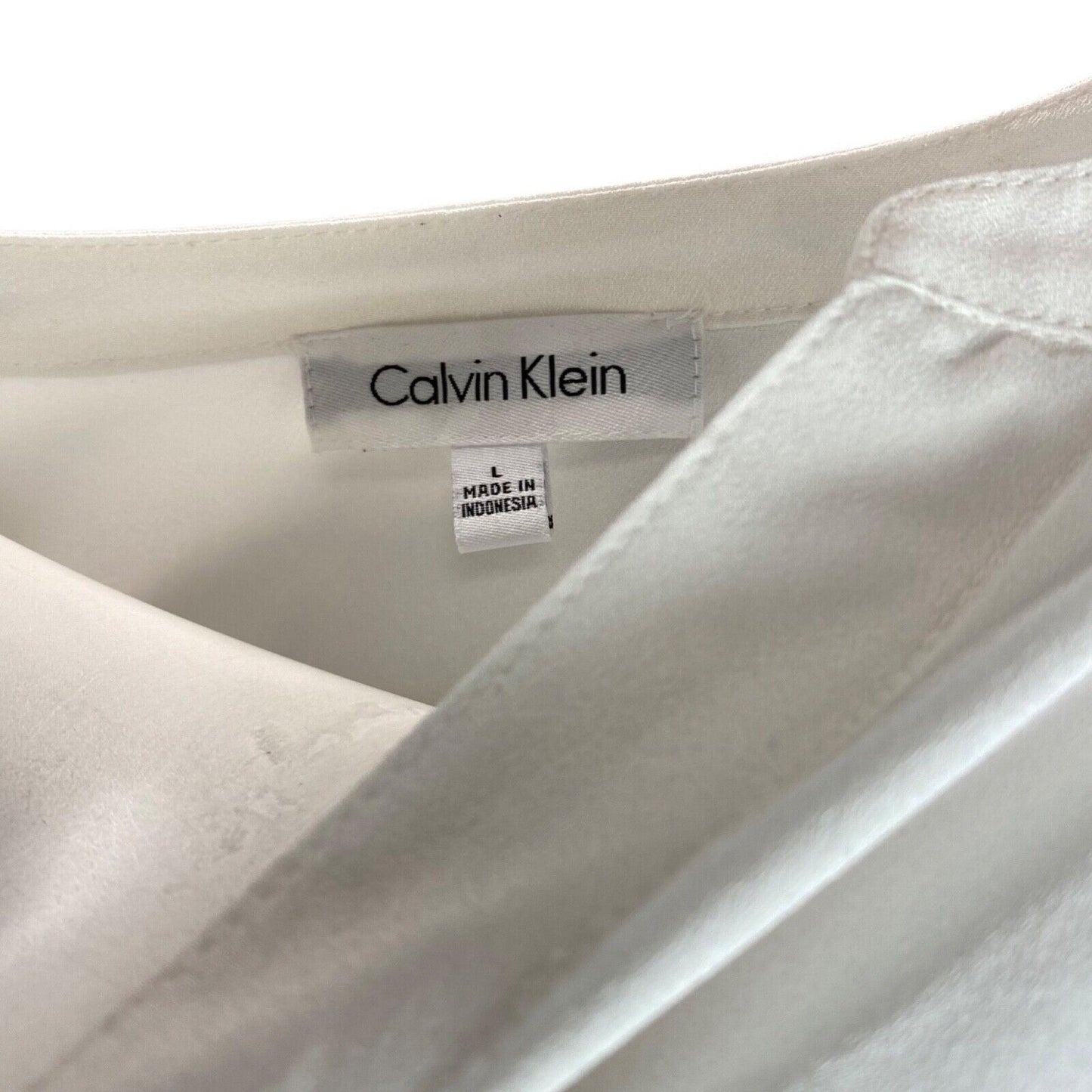 Vintage 00s White Gold Calvin Klein Button Down Blouse 14 16 L