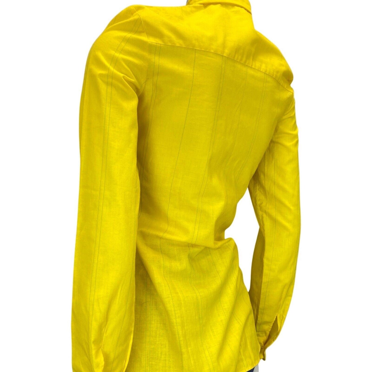 Vintage 90s 70s Style Yellow Cacharel Button Down Blouse 8 10 S