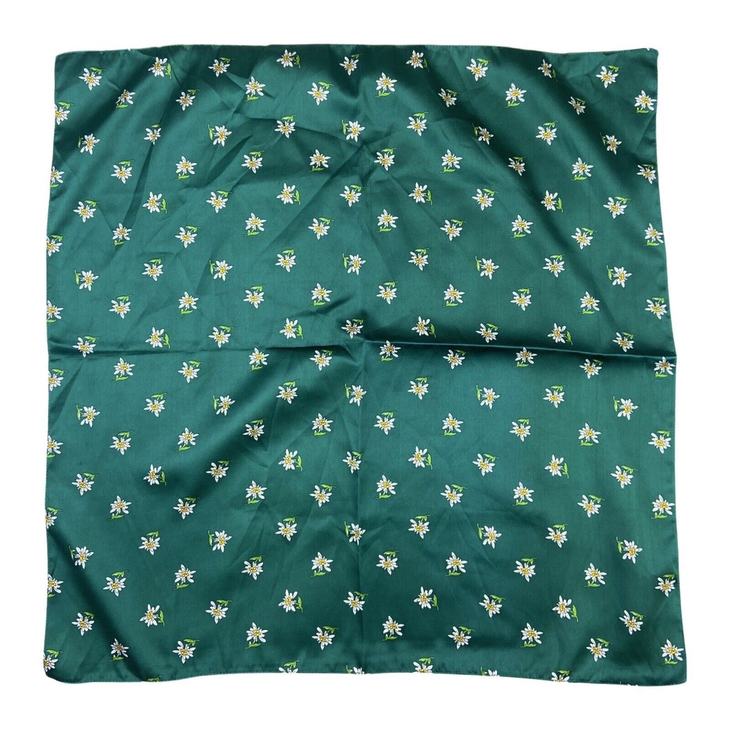 Vintage 90s 00s Dark Green Floral Print Pattered Scarf
