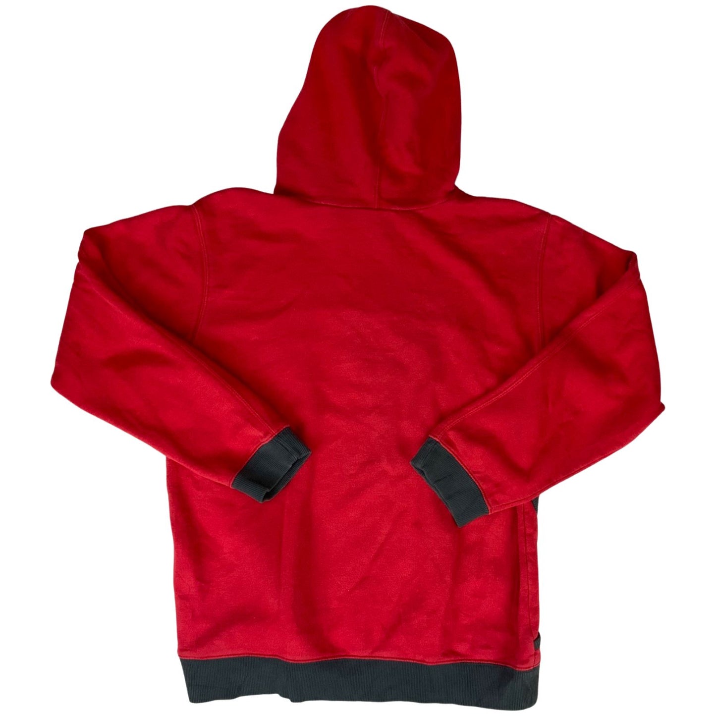 Vintage 00s Red Grey Nike Hooded Quarter Zip Jumper Swoosh Hoodie M