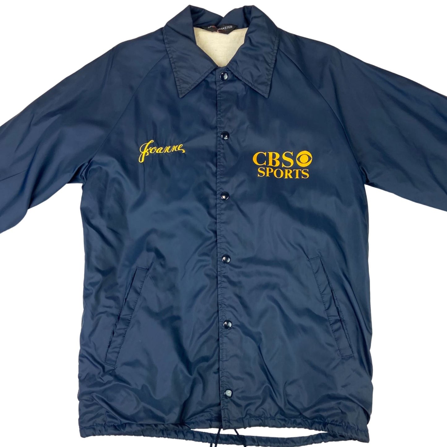VTG 70s CBS SPORTS NYLON JOANNE PHILADELPHIA WORKWEAR JACKET SURFER 38” S