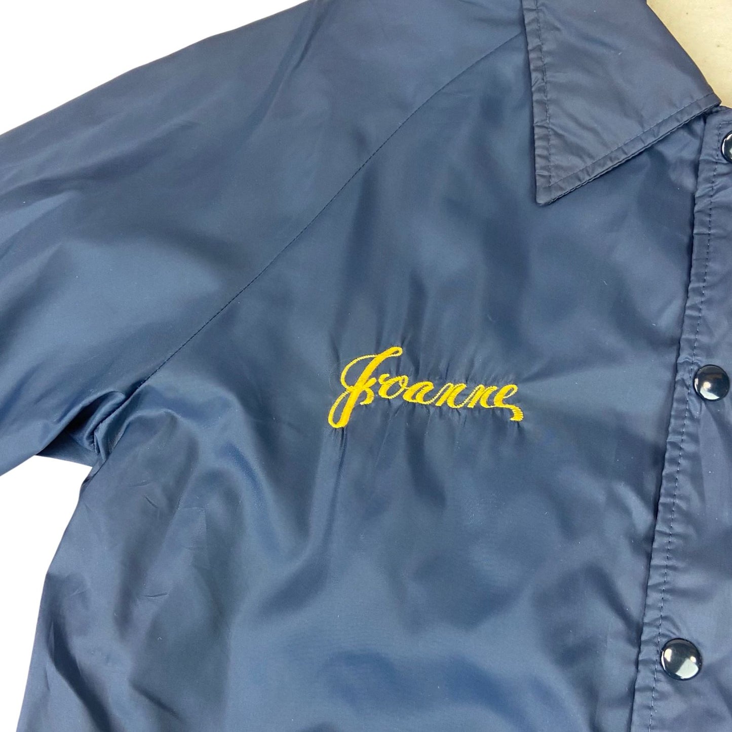 VTG 70s CBS SPORTS NYLON JOANNE PHILADELPHIA WORKWEAR JACKET SURFER 38” S