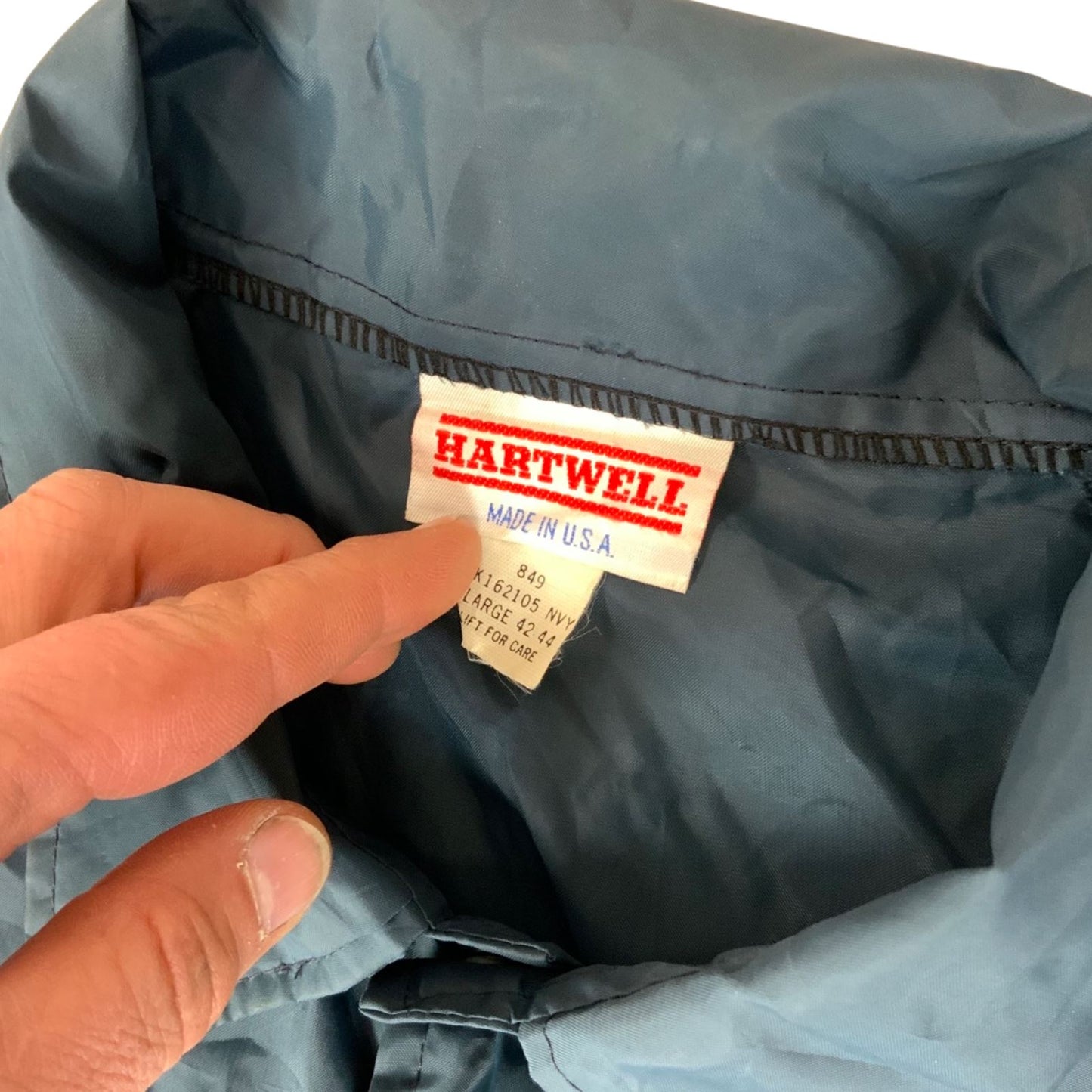 VTG 1970s SYSCO PAUL HARTWELL USA NYLON WORKWEAR JACKET WINDBREAKER SURFER 44” L