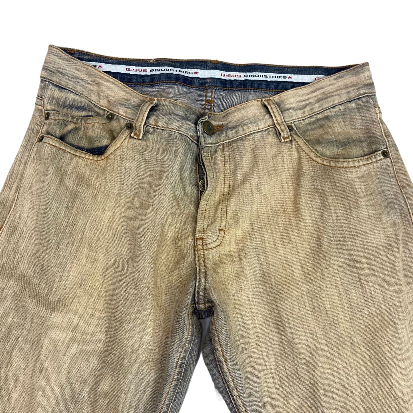 Vintage 90s Y2K Brown Faded Acid Wash Embroidered Bootcut Jeans 10 12M