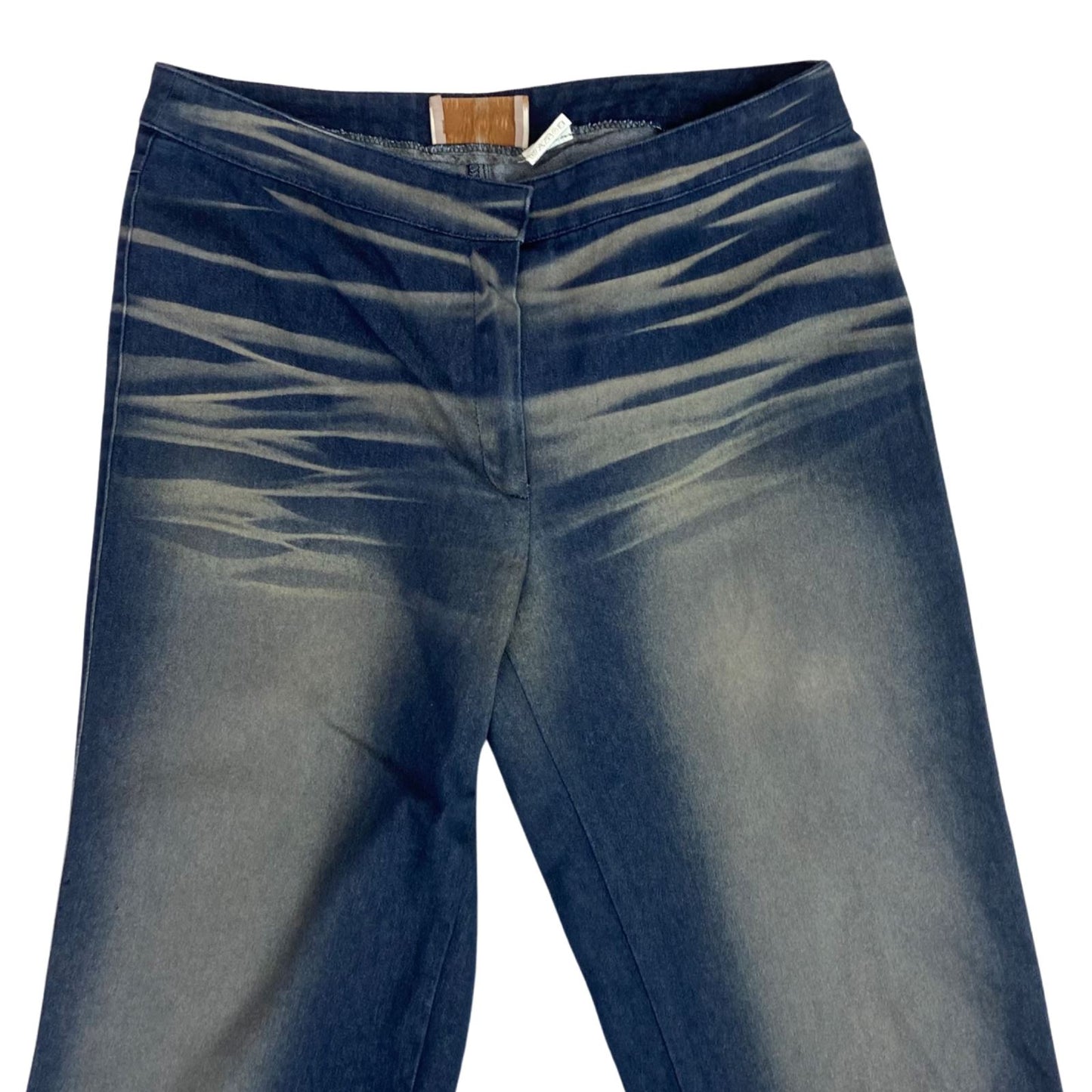 Vintage 00s Y2K MidWash Crazy World Flared Distressed Jeans S 8/10 W30 L31