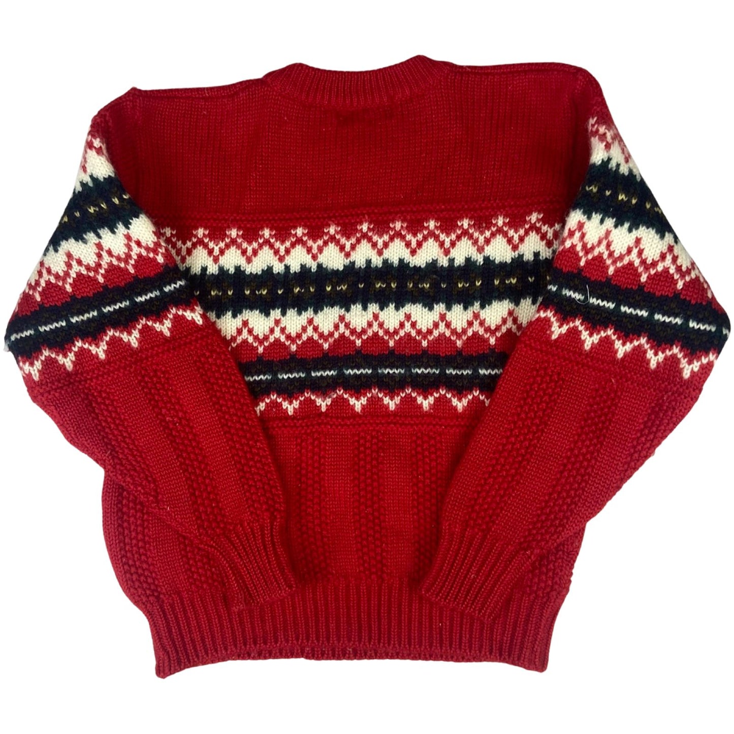 VTG 70s 80s USA McGREGOR WOOL ICELANDIC PATTERN KNIT SWEATER JUMPER 34” XS