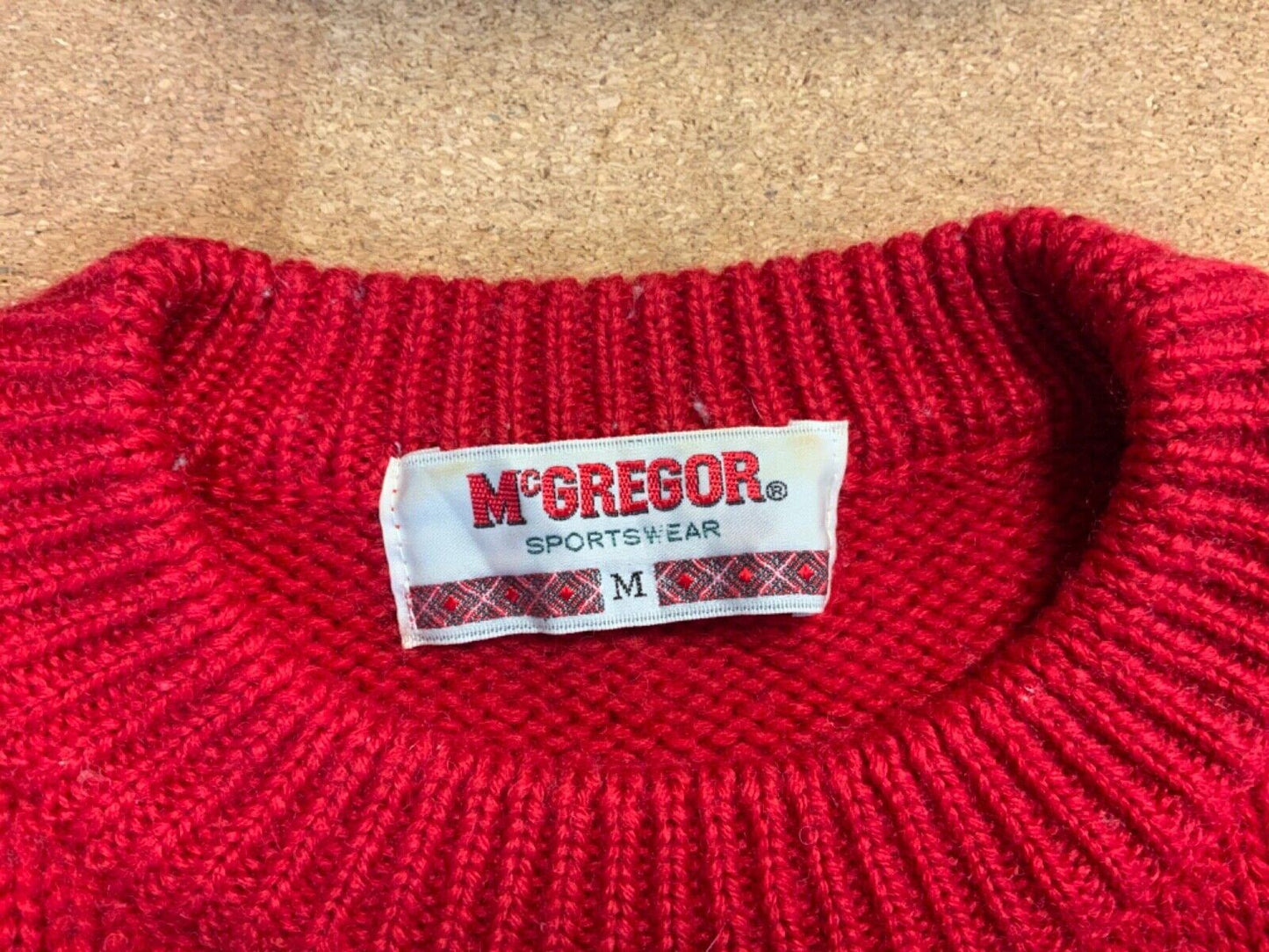VTG 70s 80s USA McGREGOR WOOL ICELANDIC PATTERN KNIT SWEATER JUMPER 34” XS