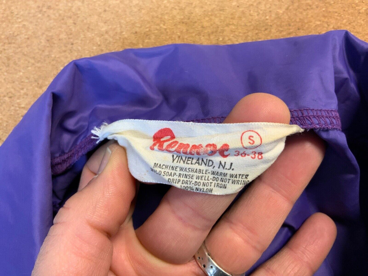 VTG 70s RENNOC NJ TERRIORS BASEBALL USA NYLON WORKWEAR SURFER JACKET SURFER 40 M