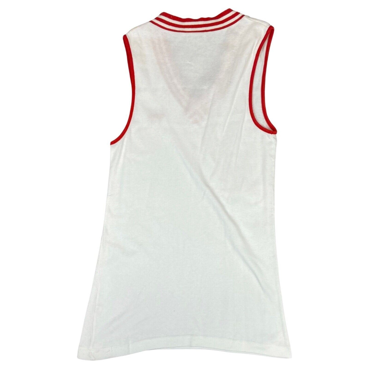 Vintage 70s 80s White Red Adidas Ribcage Vest Tank Embroidered XS