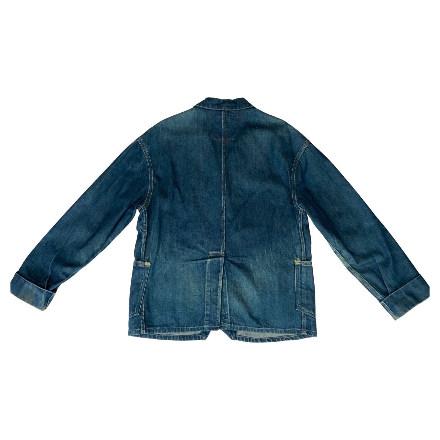 VTG Y2K LEVIS INDIGO DENIM CHORE JACKET WORKWEAR BLAZER WESTERN 44” (40) M