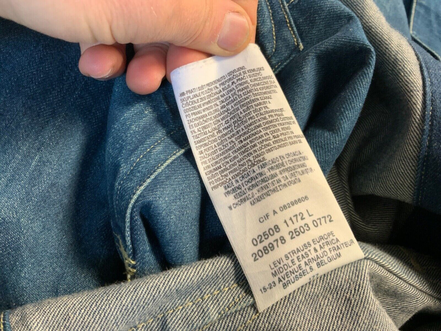 VTG Y2K LEVIS INDIGO DENIM CHORE JACKET WORKWEAR BLAZER WESTERN 44” (40) M