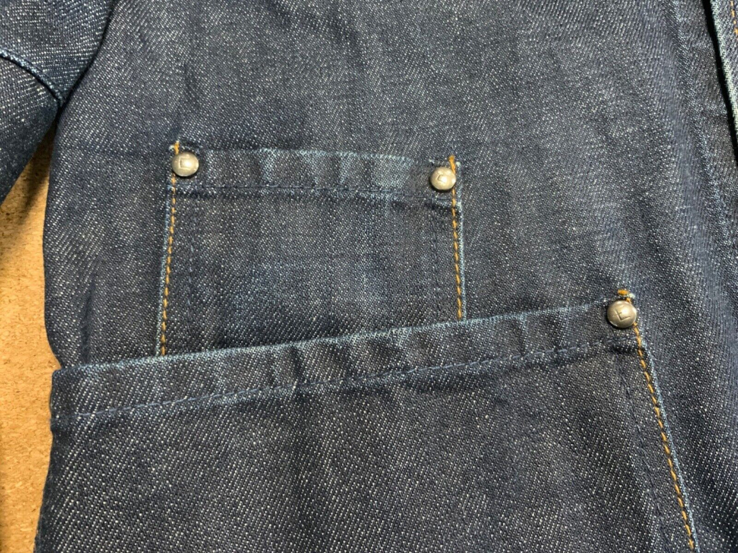 VTG Y2K EDWIN JAPAN INDIGO RAW DENIM CHORE JACKET WORKWEAR BLAZER 39” (36) S