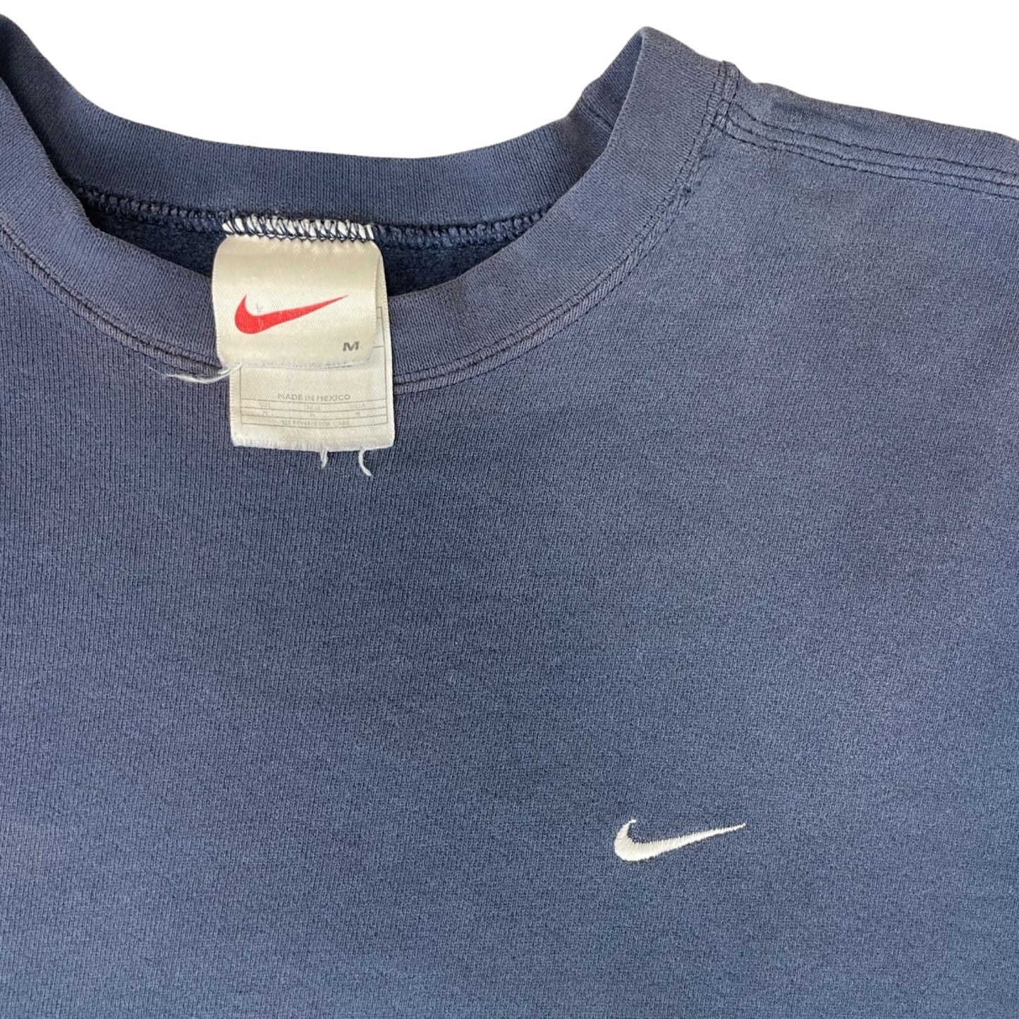 Vintage 90s Navy Blue Nike Swoosh Embroidered Sportswear Varsity Sweater L