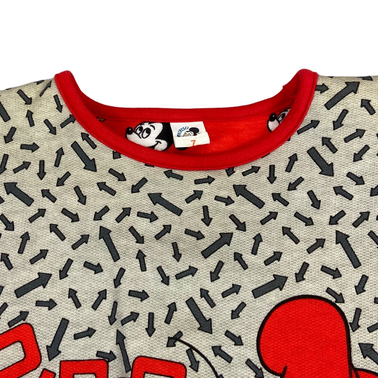 Vintage 90s 00s Grey Red Disney Graphic Patterned Goofy Mickey Sweatshirt M1214