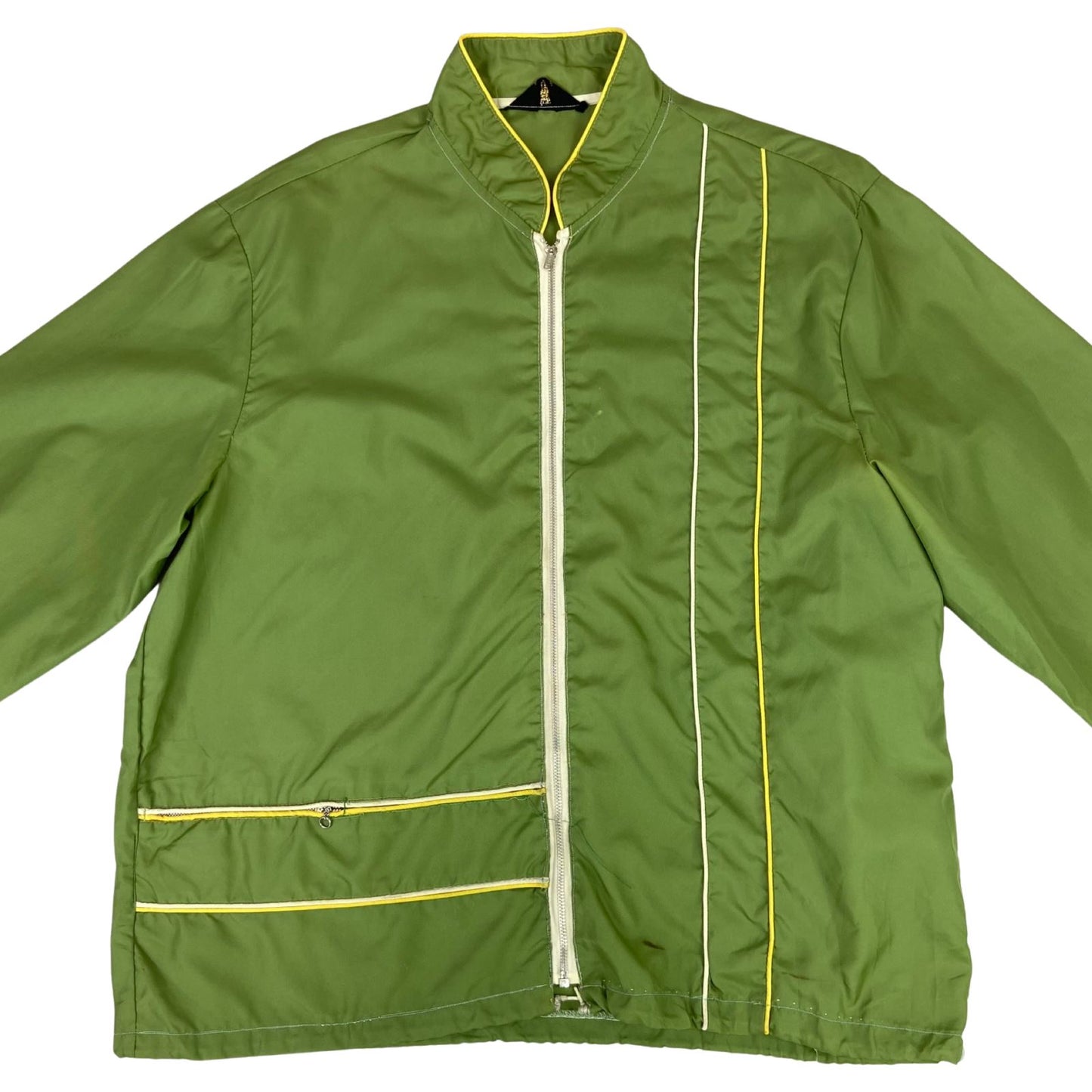 VTG 60s USA NYLON SEARS ROEBUCK OAKBROOK SURFER JACKET HOT ROD WINDBREAKER 42” L