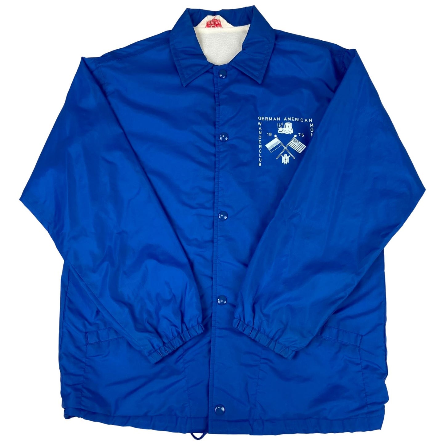 VTG 70s USA WINDLESS GERMAN AMERICAN WANDERCLUB LINED NYLON WINDBREAKER 40” M