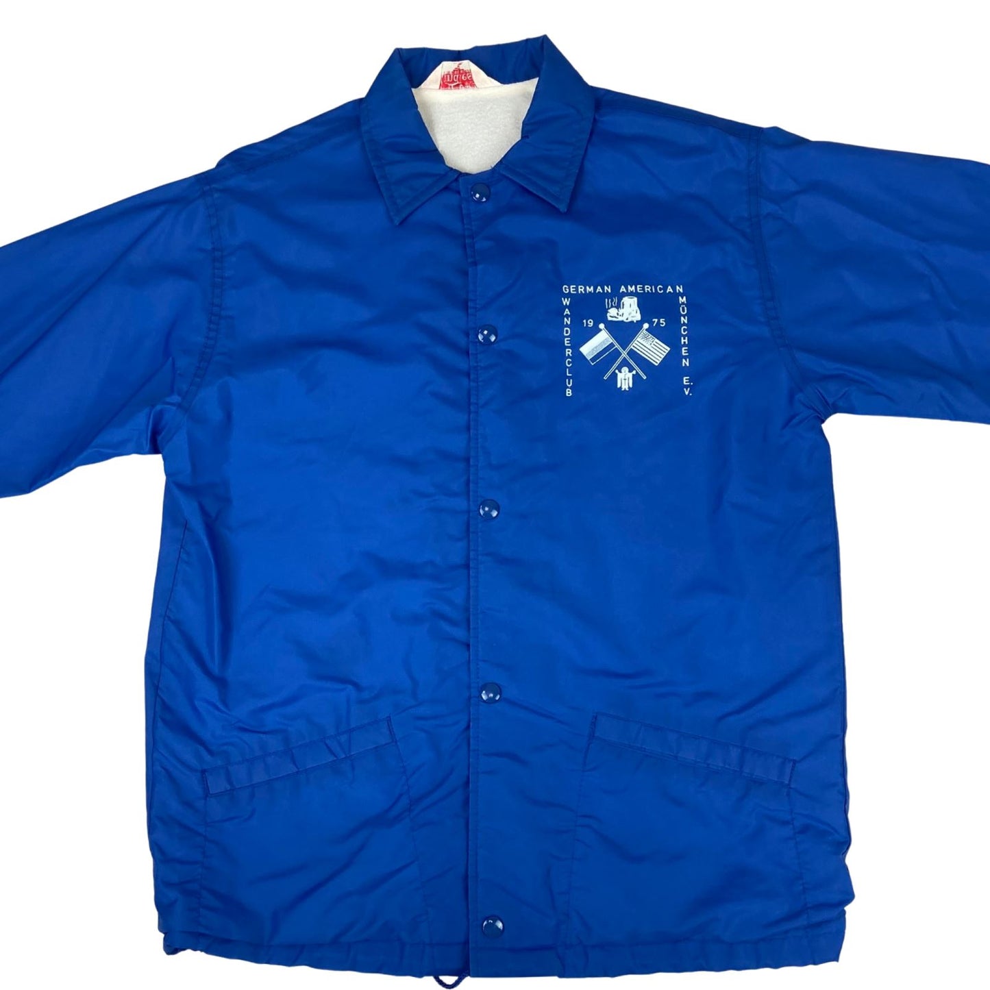 VTG 70s USA WINDLESS GERMAN AMERICAN WANDERCLUB LINED NYLON WINDBREAKER 40” M