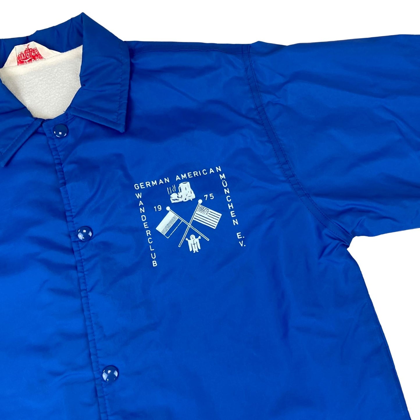VTG 70s USA WINDLESS GERMAN AMERICAN WANDERCLUB LINED NYLON WINDBREAKER 40” M
