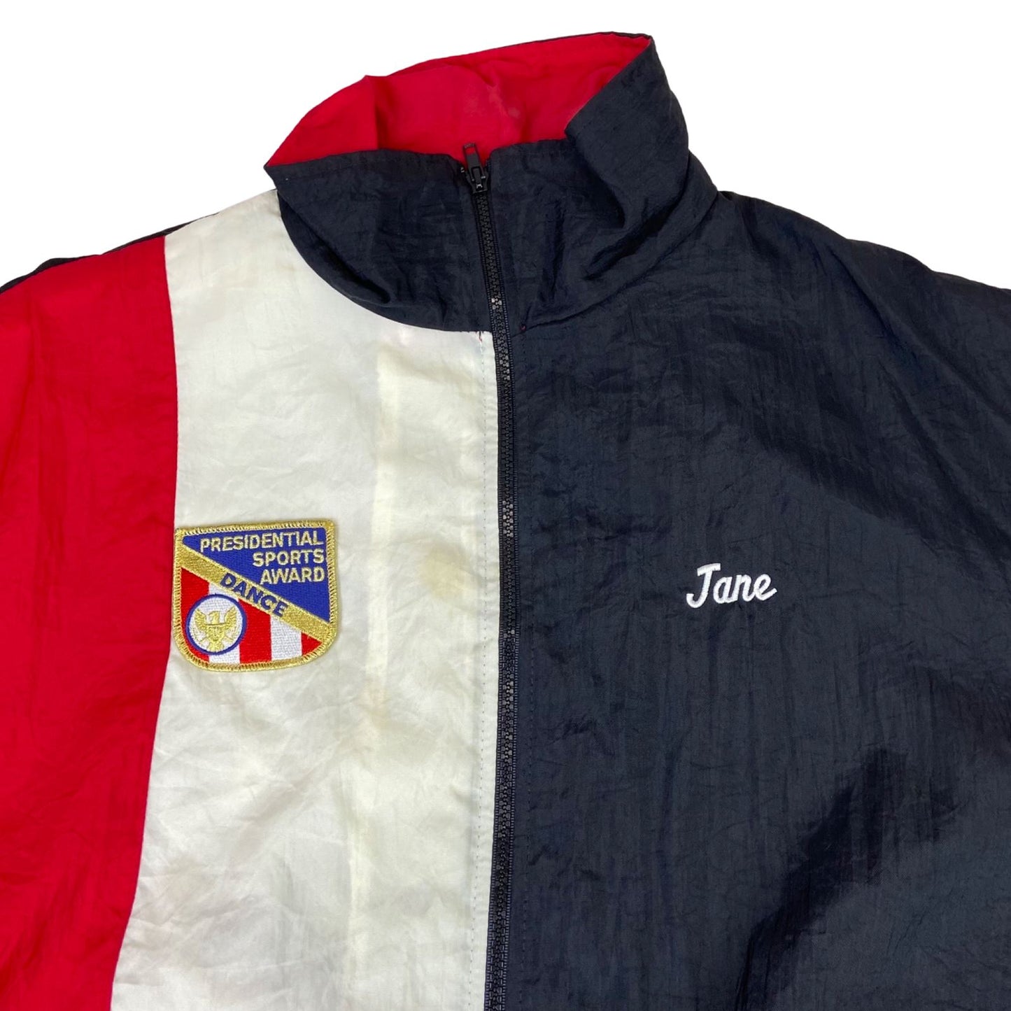 VTG 80s USA LADIES CARO-LINER LINE DANCERS SHELL JACKET WINDBREAKER XL 46”