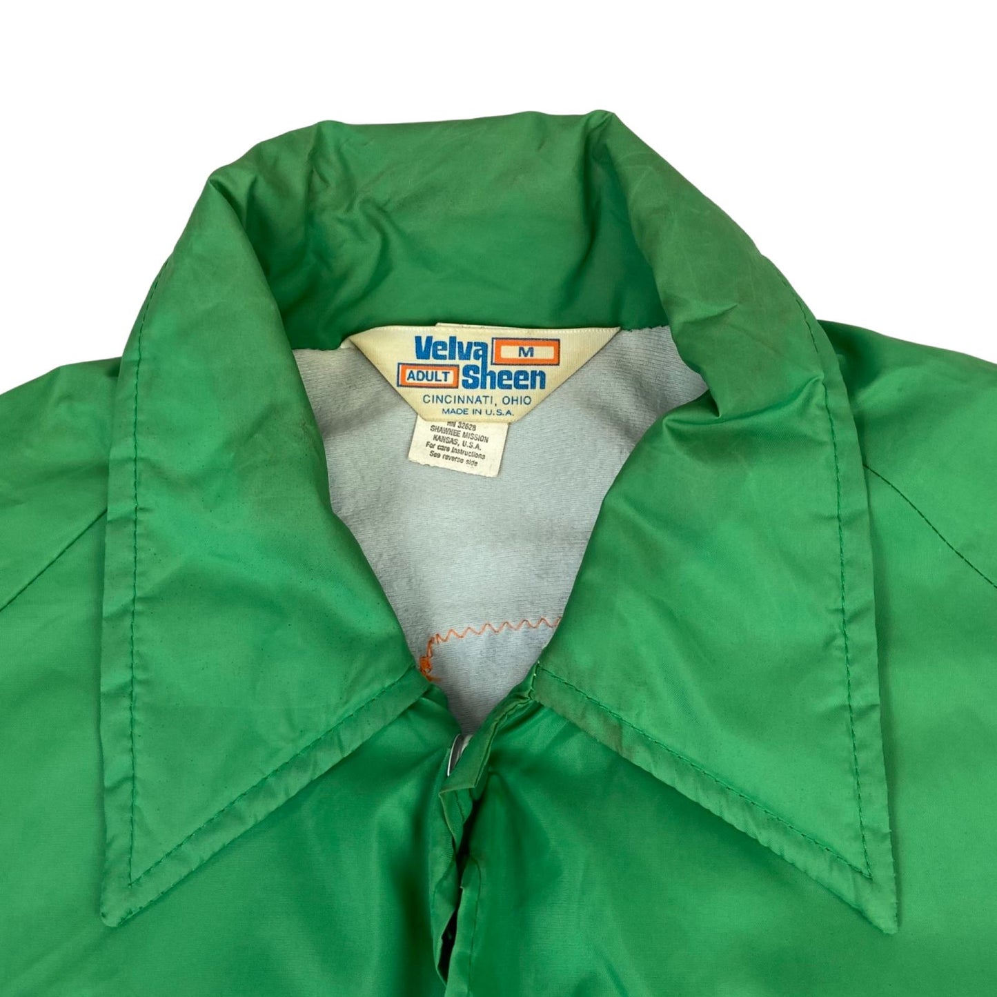 VTG 80s USA CAROLINA GIRL SCOUTS PATCHES LINED NYLON WINDBREAKER JACKET 42” L