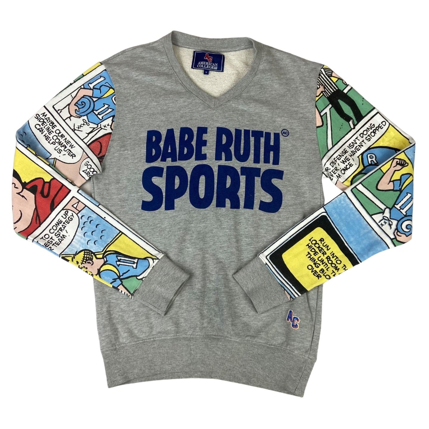 Vintage 90s Grey American College Archie Comics Graphic Babe Ruth Sweatshirt S