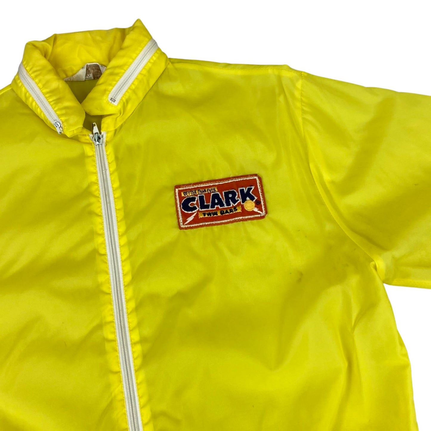 VTG 70s USA MONTGOMERY WARD CLARK TWIN BARS CHOCOLATE WINDBREAKER JACKET 38” S