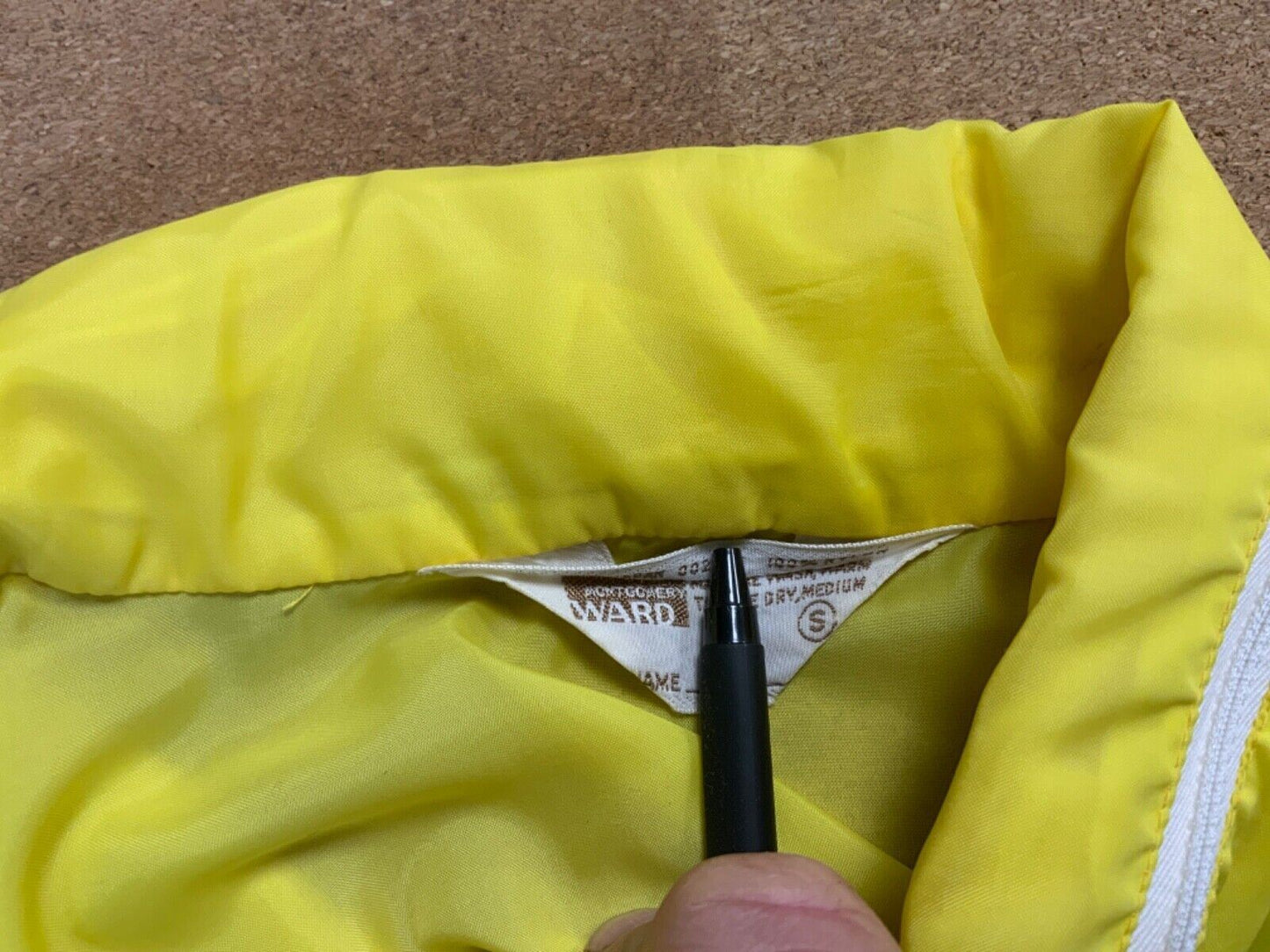VTG 70s USA MONTGOMERY WARD CLARK TWIN BARS CHOCOLATE WINDBREAKER JACKET 38” S