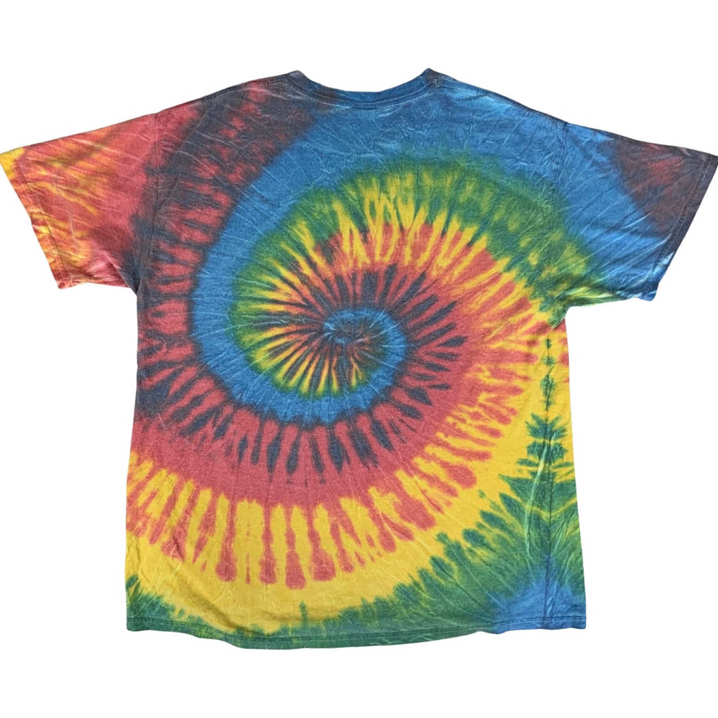 Vintage Y2K Multi-Coloured Tie Dye Alaska Destination Tourist Peace Tee Large