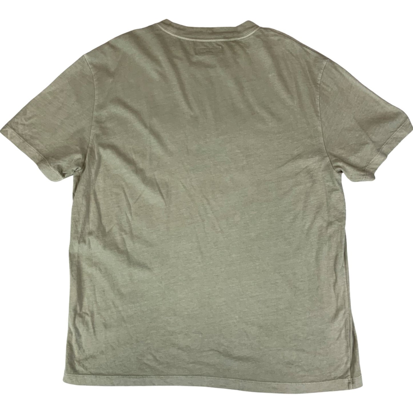 Vintage 90s Light Khaki Green Guess Originals Spell-Out Logo Graphic Tee XL