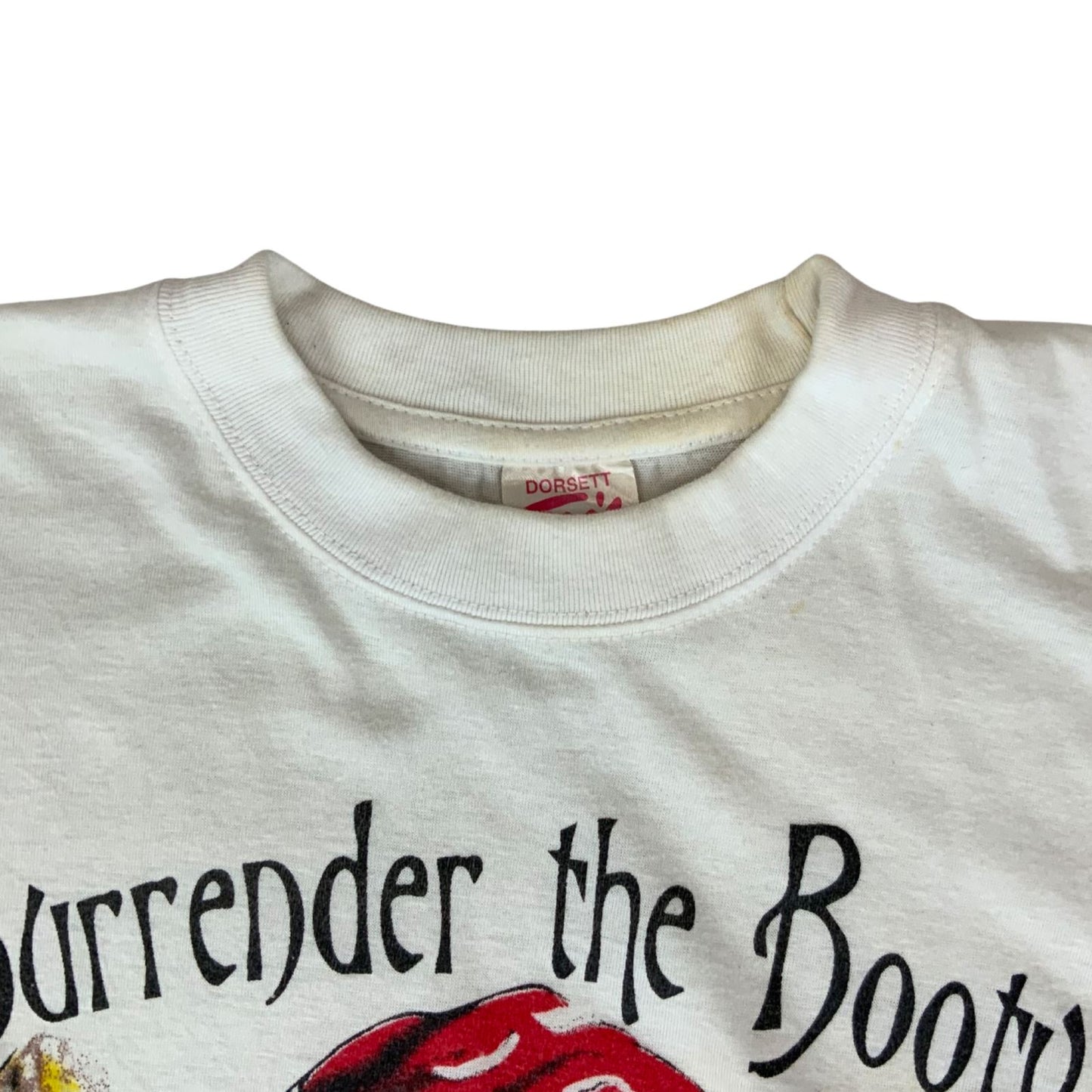 Vintage 90s White Bahamas 'Surrender The Booty' Comedy Innuendo Graphic Tee M