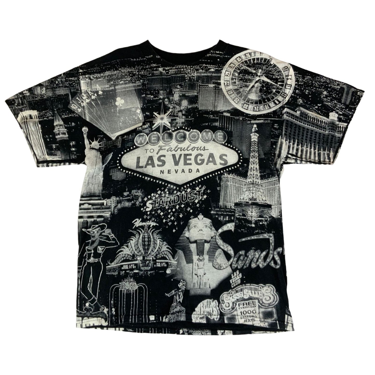 Vintage 90s All Over Print Las Vegas Nevada USA T-Shirt Large