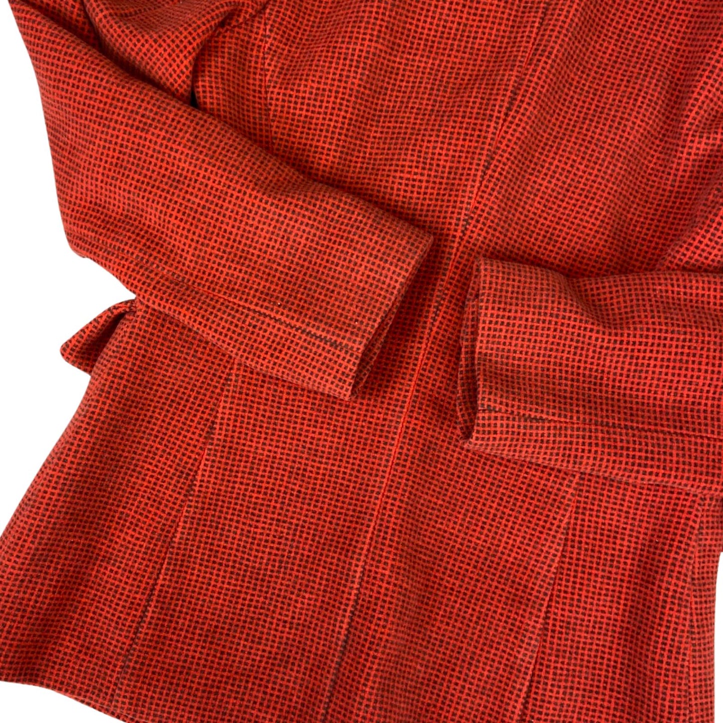 Vintage 90s 00s Red JOOP! Chequered Wool Womens Blazer