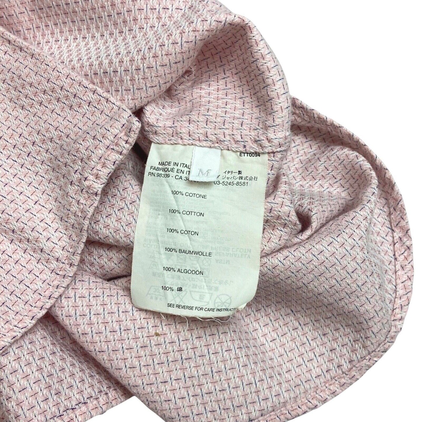 Vintage 90s 00s Pink White Prada Red Label Button Down Shirt S
